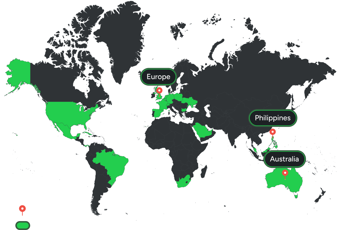 Rise-X global team locations map